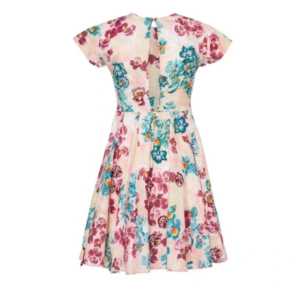 Agua by Agua Bendita Linen Embroidered Pupe Prado Mini Dress Medium